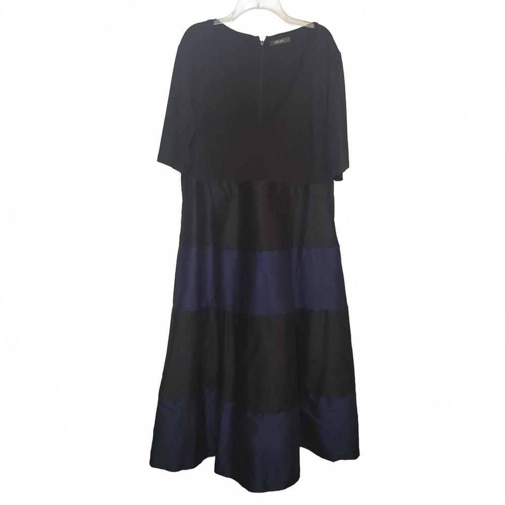 eShakti Women's Color Block Maxi Dress - Elegant Casual Wear